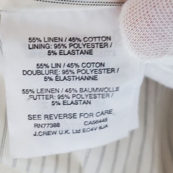 J. Crew Regent Blazer Jacket Metallic Linen Blend Career Ivory Cream Size 10 P - Picture 10 of 11